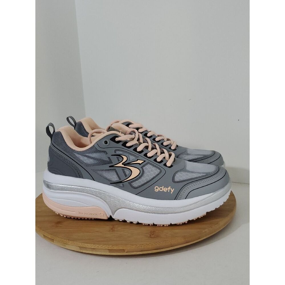 gdefy Women's Ion Gray & Peach Athletic Sneakers Size 8.5 NWT